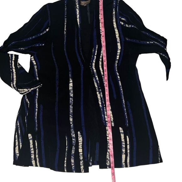 Anthropologie | Anthro Bel Kazan Blaze Striped Kimono Black Blue sz OS One Size - Picture 5 of 9